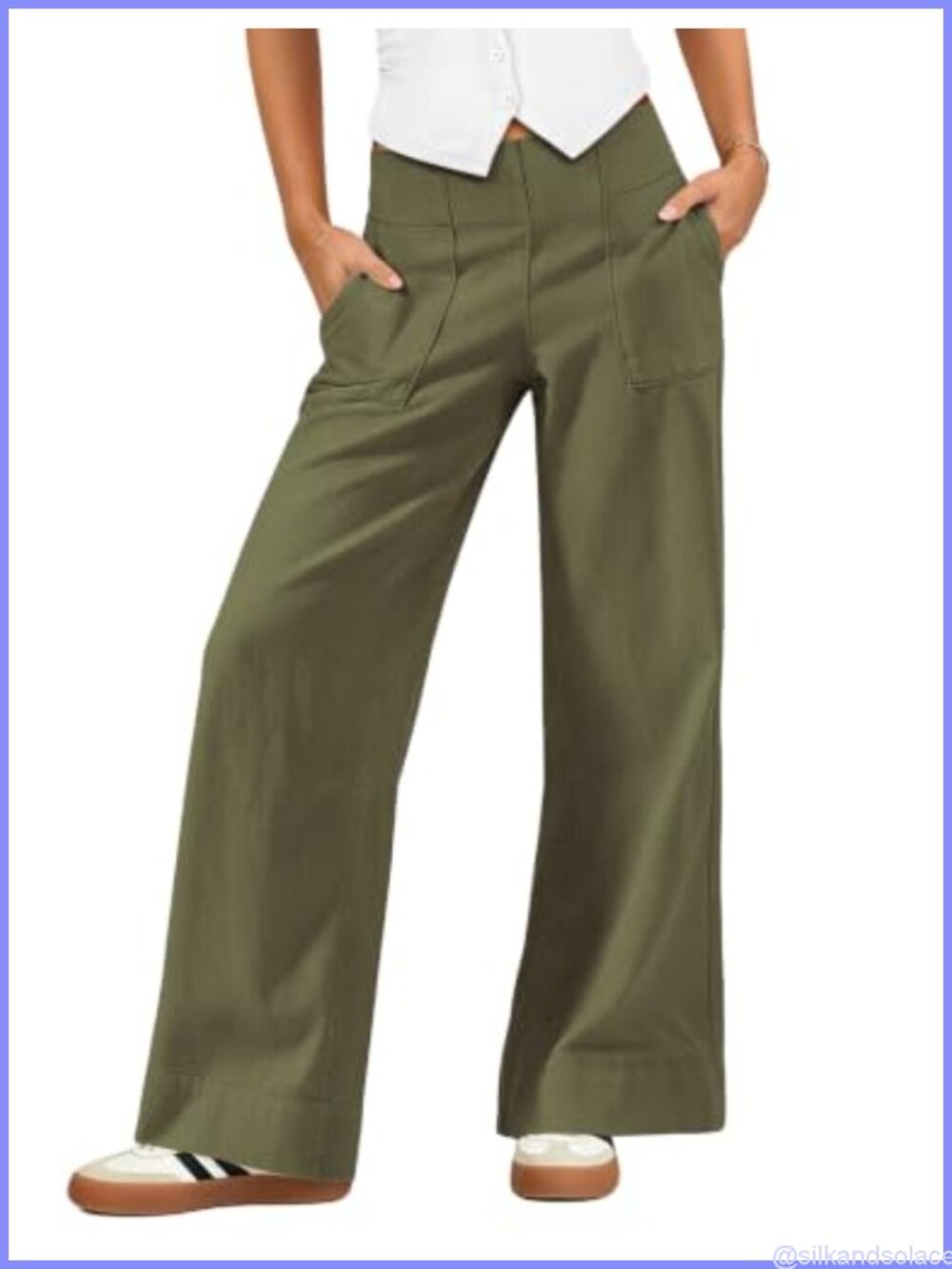 Pungdra Women's Low Rise Cargo Wide Leg Pants Stretchy Casual Trousers